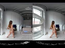 Stellar first-timer gals dancing and taunting in this special VR flick