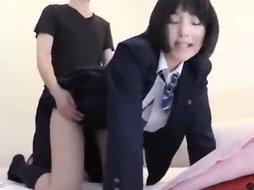 asian teen gets nailed and cum covered